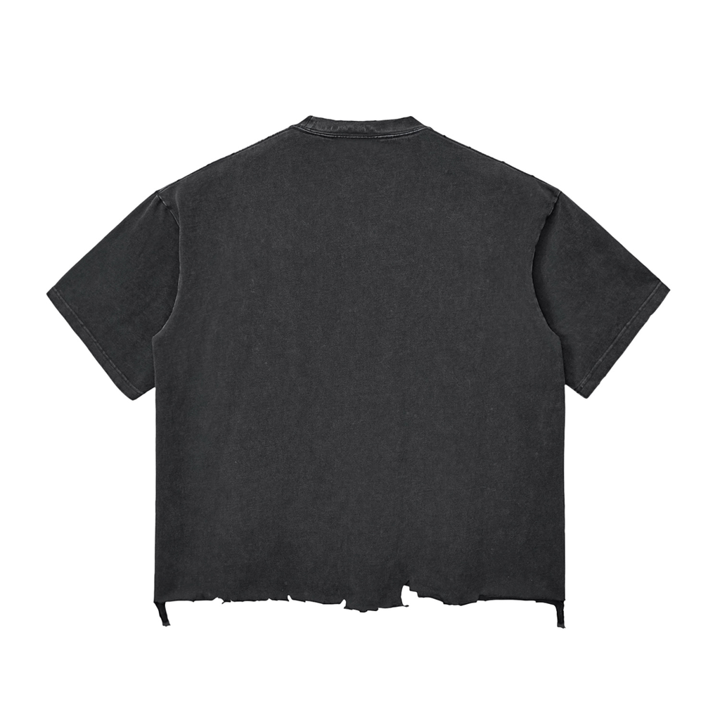 Snow Washed Raw-Hem Tee — Geneva Form