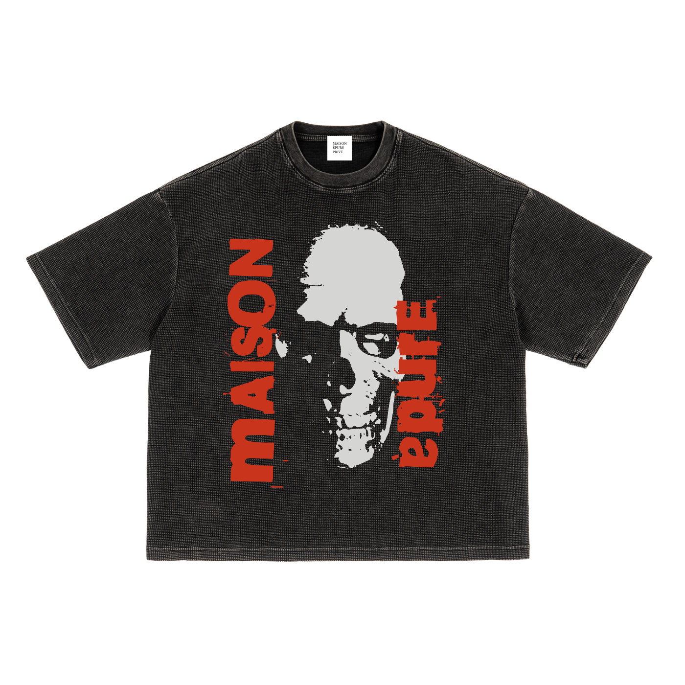Waffle-Texture Washed Boxy T-Shirt