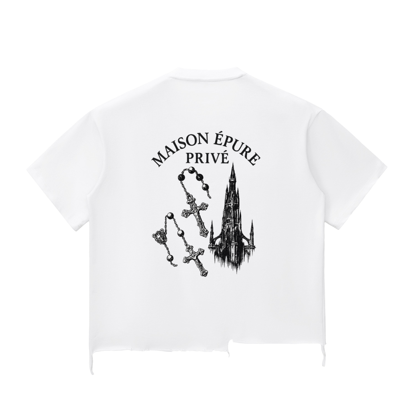 Snow Washed Raw-Hem Tee — Cathedral Bloom