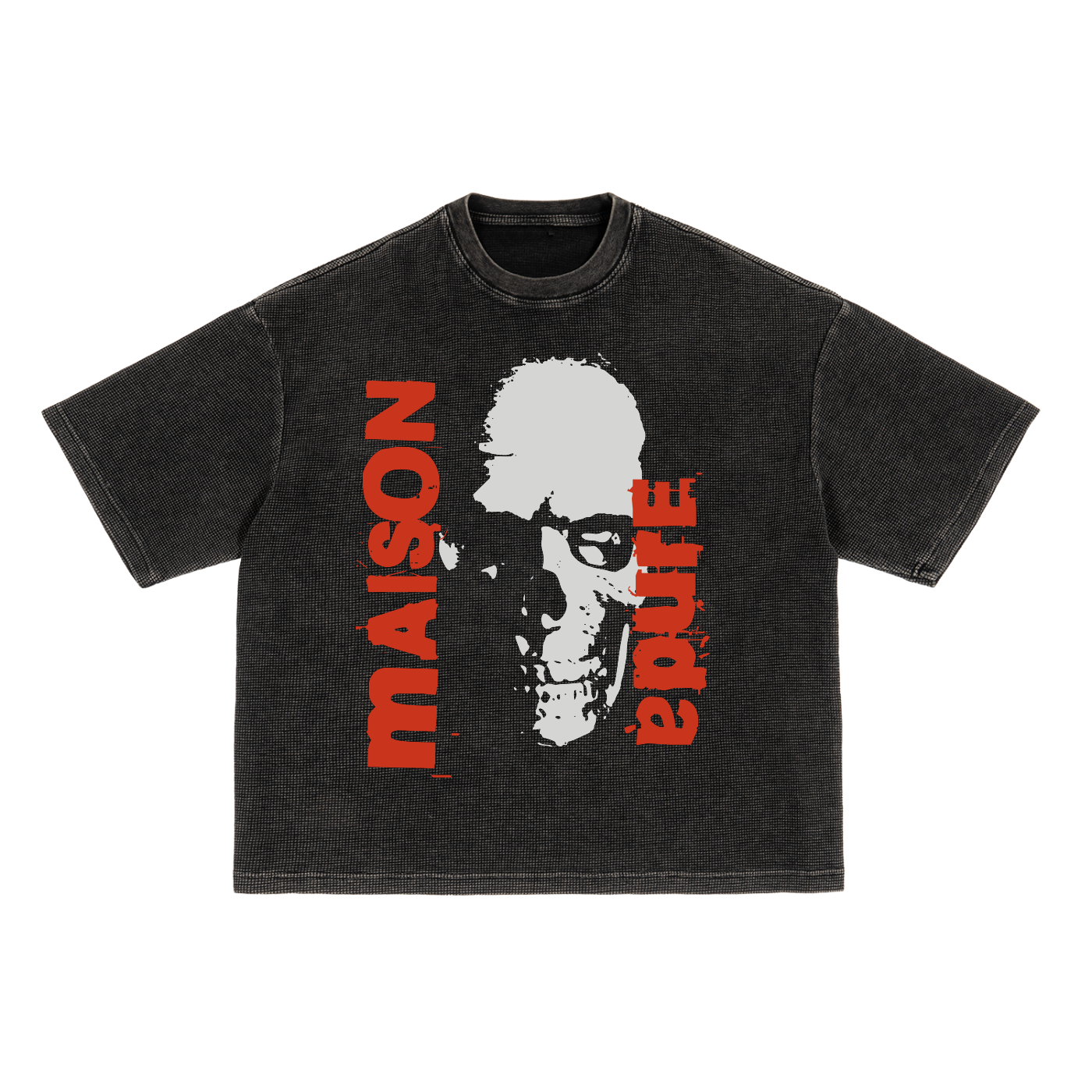 Waffle-Texture Washed Boxy T-Shirt
