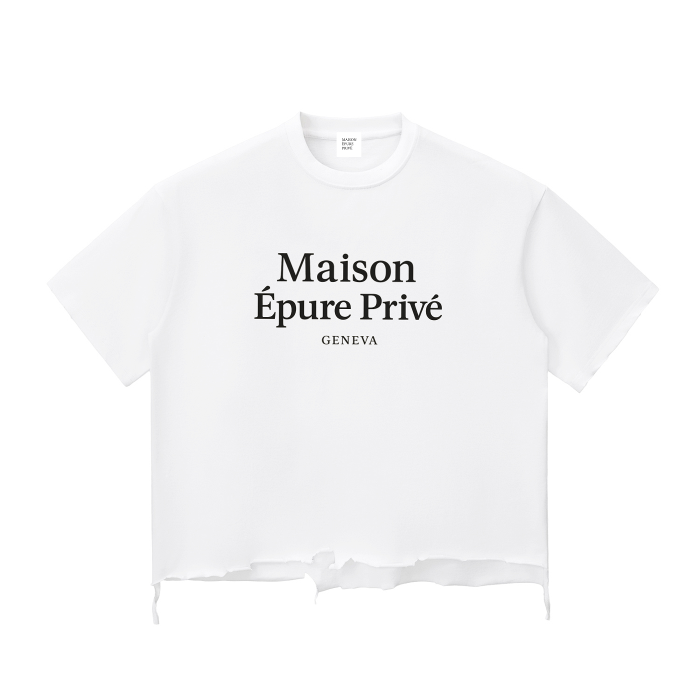 Snow Washed Raw-Hem Tee — Geneva Form