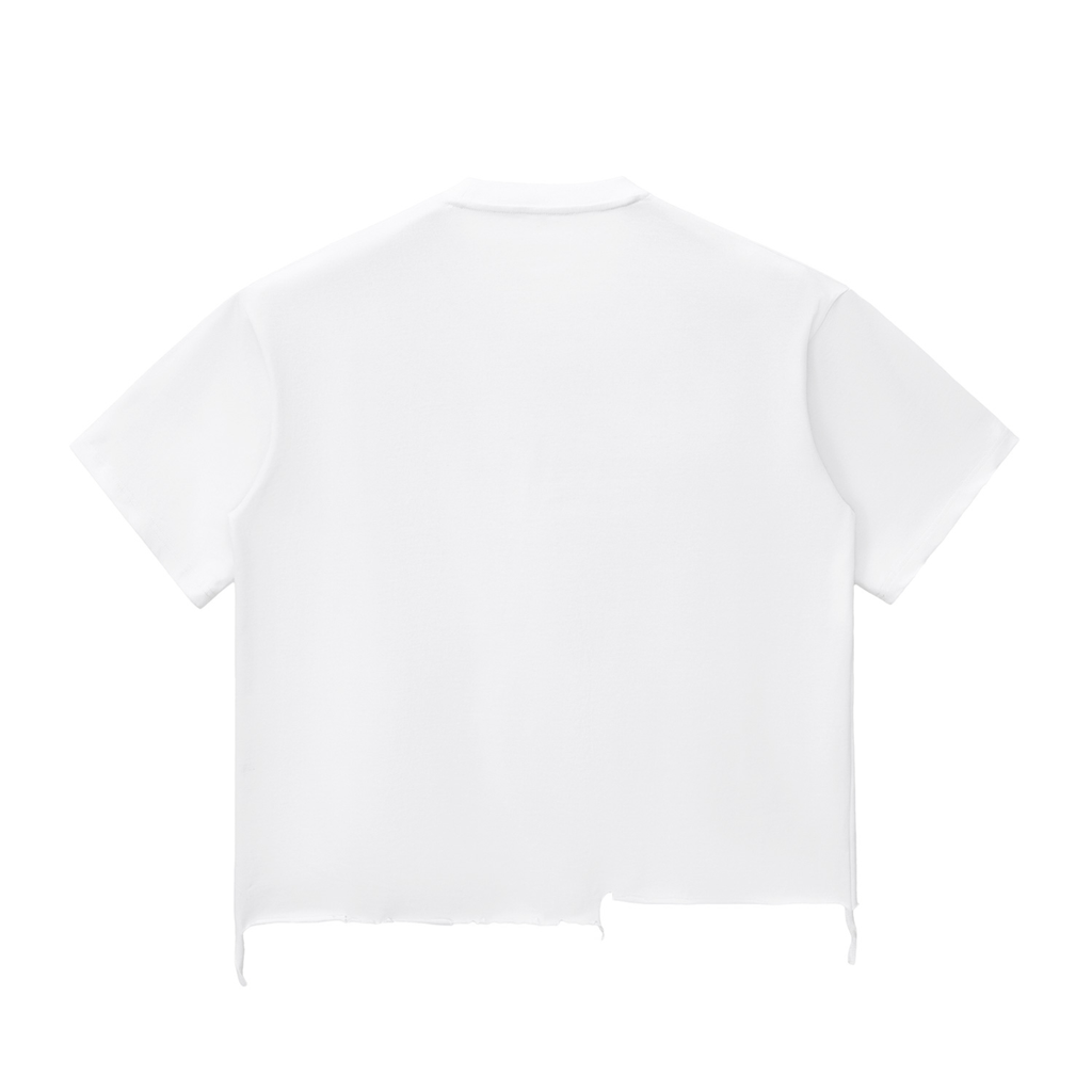Snow Washed Raw-Hem Tee — Geneva Form