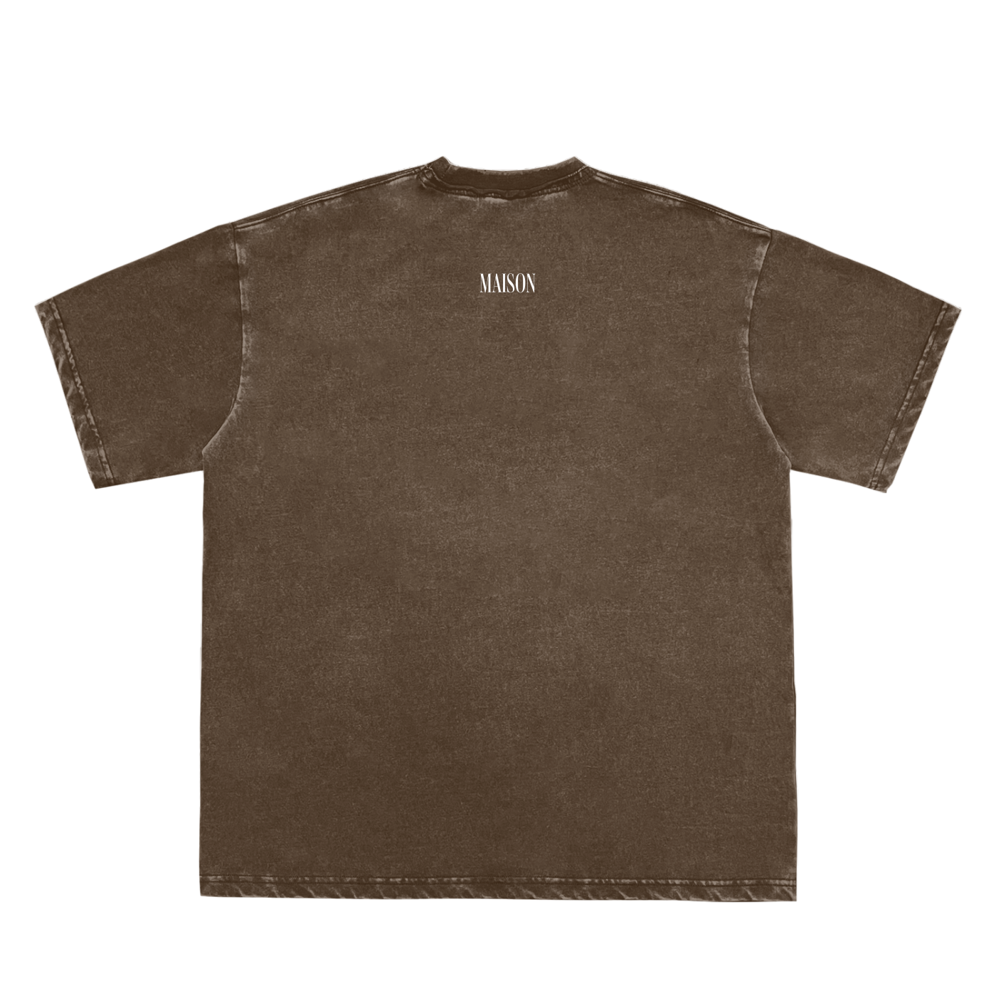 Double Neckline Scattered Edge Frayed Vintage Washed T-Shirt