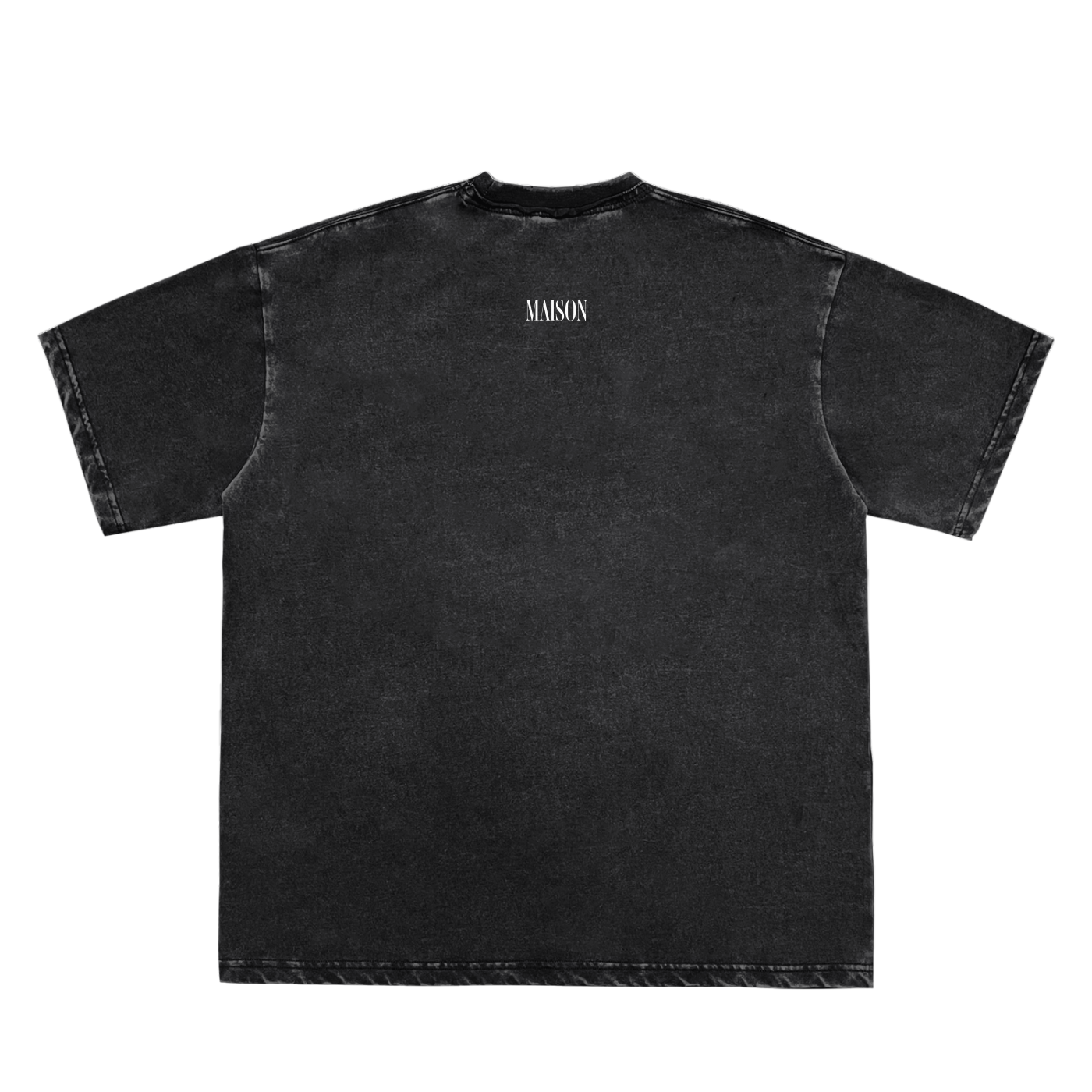 Double Neckline Scattered Edge Frayed Vintage Washed T-Shirt