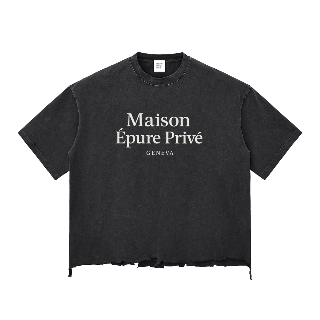 Snow Washed Raw-Hem Tee — Geneva Form