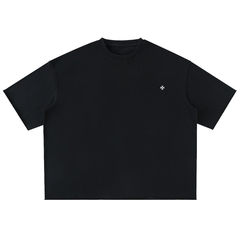 Washed Rolled Hem Half Sleeve T-Shirt